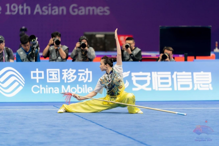 Dương Thúy Vi thi đấu wushu tại ASIAD 19